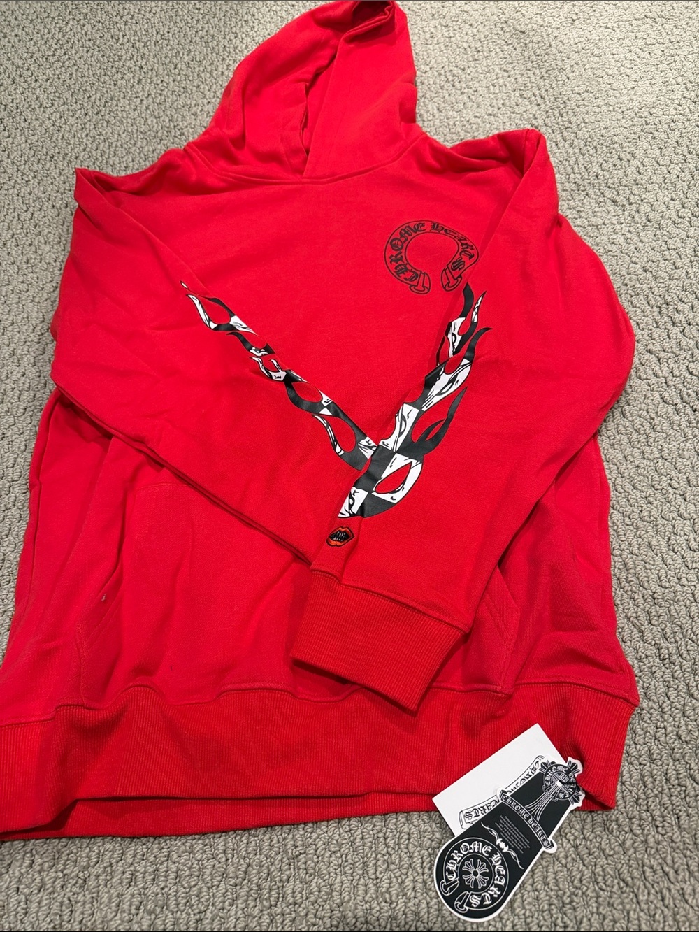 Chrome Sweatshirt with Graphic Flame Detail